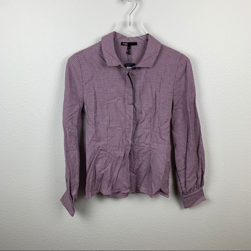 MAJE Bow Trim Print Blouse In Printed - Picture 2 of 8